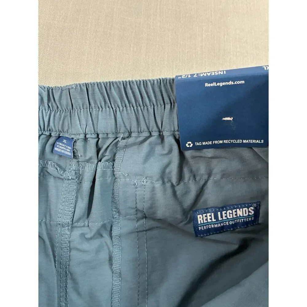 Reel Legends Tarpon Fishing Shorts Mens XL NWT Blue Stretch Performance
